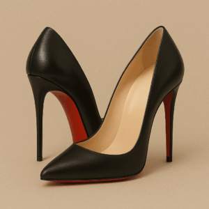 Louboutin shoes showing red soles