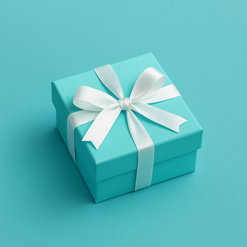 Tiffany blue box with white ribbon